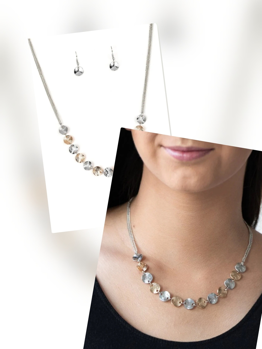 SIMIPLE SHEEN SILVER NECKLACE/EARRING SET